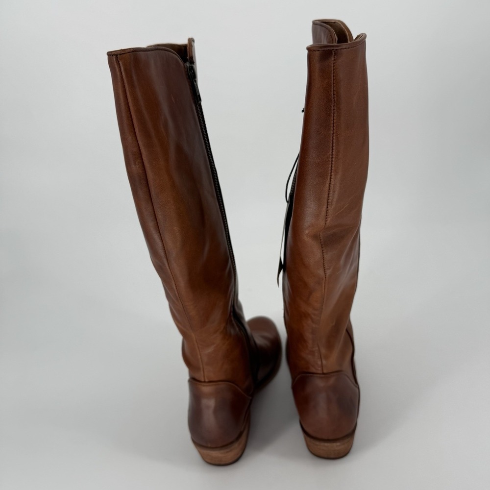 NIB RARE Frye Carson Piping Tall Women's Size 8M Boots - Caramel - Extended Calf - Picture 4 of 15